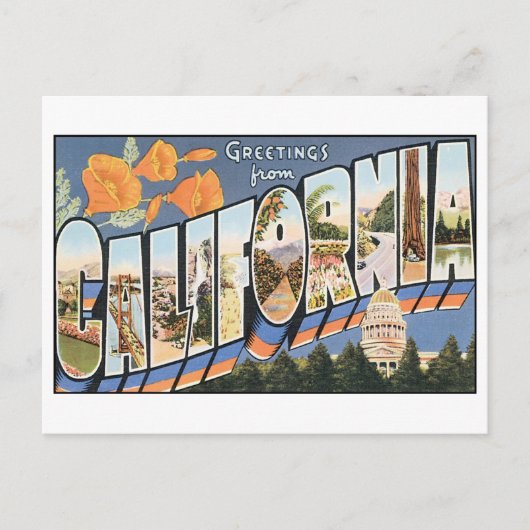 Vintage kalifornische Postkarte (Vorderseite)