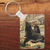 Vintage kalifornische Seelöwen von CE Swan Schlüsselanhänger (Vorderseite)