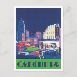 Vintage Kalkutta Kolkata Indien Postkarte