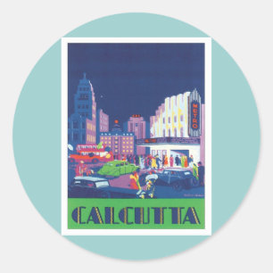 Vintage Kalkutta Kolkata Indien Runder Aufkleber
