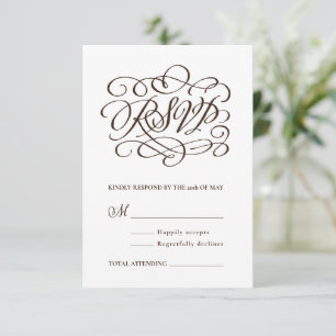 Vintage-Kalligrafie-Antwort/RSVP-Einlage Dankeskarte