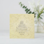 Vintage Kalligrafie Blühe Cake Sq.Einladung Einladung (Stehend Vorderseite)