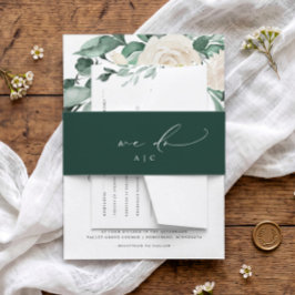Vintage Kalligrafie Emerald Wedding Elegant Einladungsbanderole