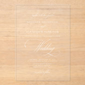 Vintage Kalligrafie-Hochzeit Acryleinladungen (Vorderseite)