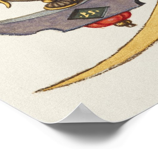 Vintage Kalligrafie Poster (Ecke)