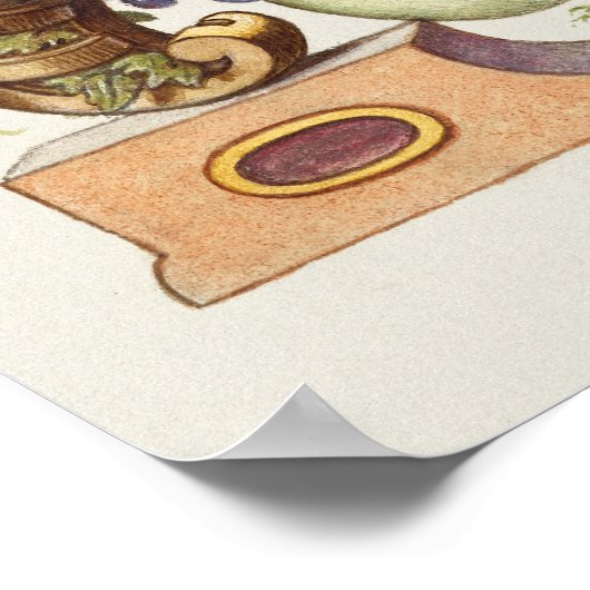 Vintage Kalligrafie Poster (Ecke)