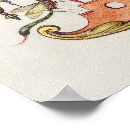 Vintage Kalligrafie Poster (Ecke)