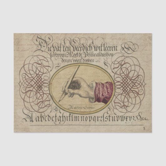 Vintage Kalligrafie Seidenpapier (Vorderseite)