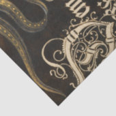 Vintage Kalligrafie und Landschaft Ephemera Dekoup Seidenpapier (Ausschnitt)