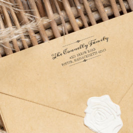 Vintage Kalligraphie Name und Anschrift Permastempel