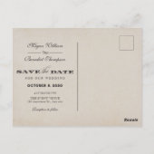Vintage kalligraphische Hochzeit Postkarte (Rückseite)