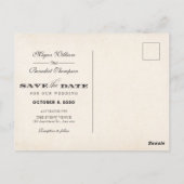Vintage kalligraphische Hochzeit Postkarte (Rückseite)