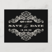 Vintage kalligraphische Hochzeit Postkarte (Vorderseite)