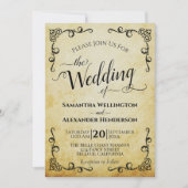 Vintage kalligraphische Imitate Parchment Hochzeit Einladung (Vorderseite)