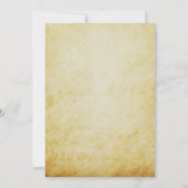 Vintage kalligraphische Imitate Parchment Hochzeit Einladung (Rückseite)