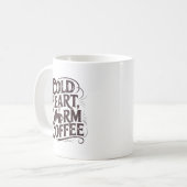 Vintage Kalt Herz Warmer Kaffee Kaffeetasse (Vorderseite Links)
