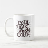 Vintage Kalt Herz Warmer Kaffee Kaffeetasse (Links)