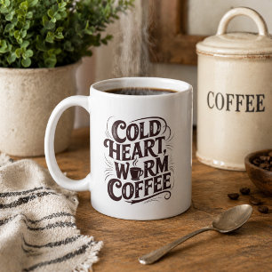 Vintage Kalt Herz Warmer Kaffee Kaffeetasse