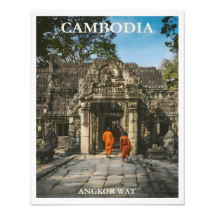 Vintage-Kambodscha-Plakat Fotodruck