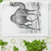 Vintage Kamel-Illustration - Retro antike Kamele Küchentuch (Gefaltet)