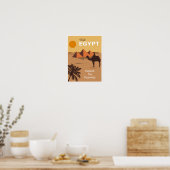 Vintage-Kamel-Pyramide-Ägypten-Reiseposter Poster (Küche)