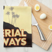 Vintage Kamel- und Flugzeugreise nach Ägypten Geschirrtuch (Viertel Falte)