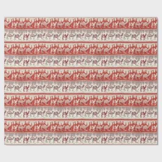 Vintage Kamelbahnausdrucke und Kamelmuster Geschenkpapier (Flach)