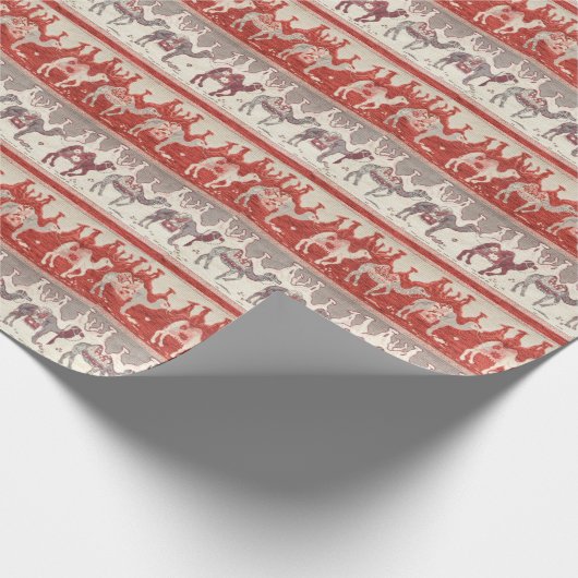 Vintage Kamelbahnausdrucke und Kamelmuster Geschenkpapier (Ecke)