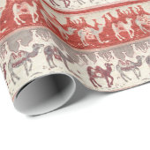 Vintage Kamelbahnausdrucke und Kamelmuster Geschenkpapier (Rolleneckpunkt)