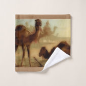 Vintage Kamele Badhandtuch Set (Waschlappen)