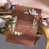 Vintage Kamelie. Floral terracotta Einladung