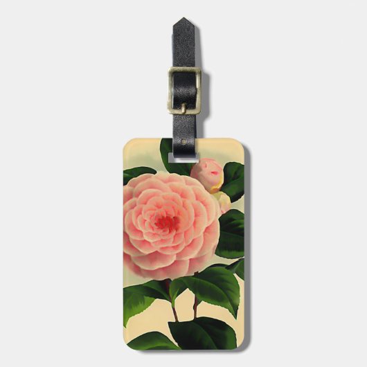 Vintage Kamelie Gepäckanhänger (Vorderseite vertikal)