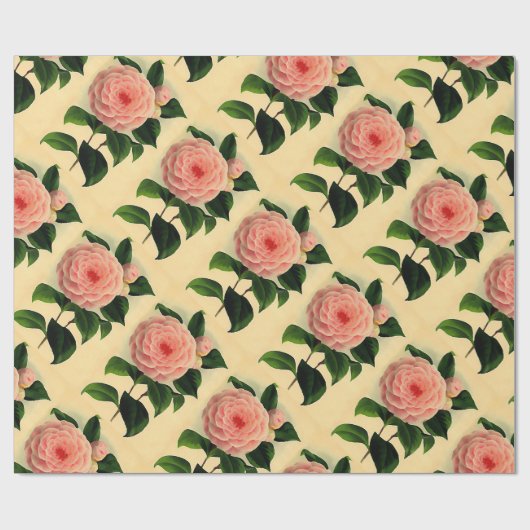 Vintage Kamelie Geschenkpapier (Flach)