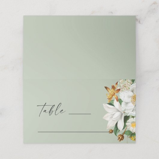 Vintage Kamelie Platzkarte (Außenseite Aufgefaltet)