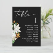 Vintage Kamelie. Schwarze Hochzeitskarte Einladung (Stehend Vorderseite)