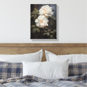 Vintage Kamelien Blume Gestricke Leinwand Kunst, D (Insitu (Schlafzimmer))