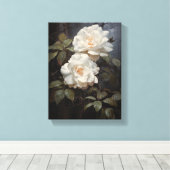 Vintage Kamelien Blume Gestricke Leinwand Kunst, D (Insitu (Holzboden))