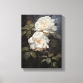 Vintage Kamelien Blume Gestricke Leinwand Kunst, D (Vorderseite)