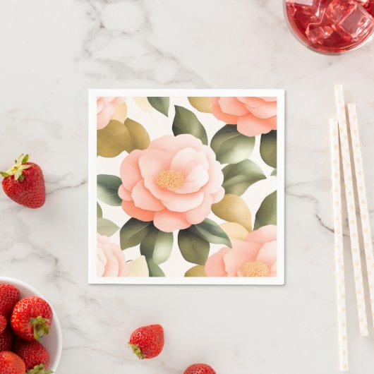 Vintage Kamelien-Blume Serviette (Beispiel)