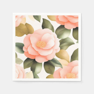 Vintage Kamelien-Blume Serviette