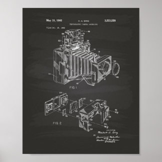 Vintage Kamera 1966 Patentart - Chalkboard Poster