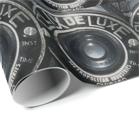 Vintage Kamera 2 Geschenkpapier (Rolleneckpunkt)