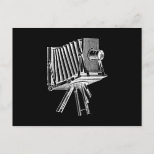 Vintage Kamera - antike Kameras Fotografie Schwarz Postkarte