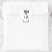 Vintage Kamera - antike Kameras Fotografie Schwarz Quadratischer Aufkleber (Tasche)
