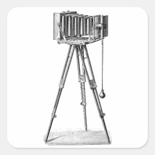 Vintage Kamera - antikes Quadratischer Aufkleber