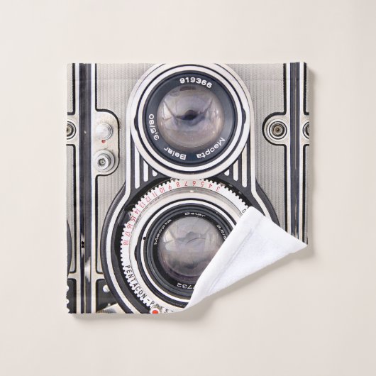 Vintage Kamera Badhandtuch Set (Waschlappen)