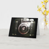 VINTAGE KAMERA BLANK GREETCARD KARTE (Gelbe Blume)
