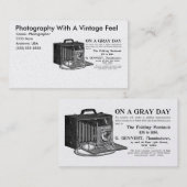 Vintage Kamera des Fotografen Visitenkarte (Vorne/Hinten)