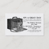 Vintage Kamera des Fotografen Visitenkarte (Rückseite)