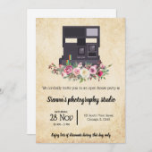 Vintage Kamera Einladung (Vorne/Hinten)